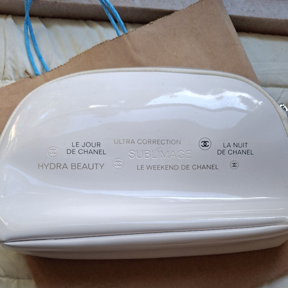 CHANEL Cream Cosmetic Bag